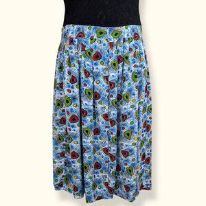 V. RDS Abstract Front Button Rayon Skirt